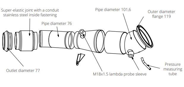 Downpipe Scat / Decat BMW Serie 3 G20 G21- Serie 4 G22 G23 G26 - Z4 G29 - Toyota Supra 2.0T B48D (Modelli con OPF) - immagine 3
