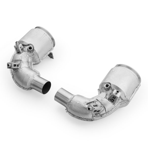 Downpipe Porsche 911 992 Turbo / Turbo S con Catalizzatori 200 Celle e Scudo Termico - immagine 3