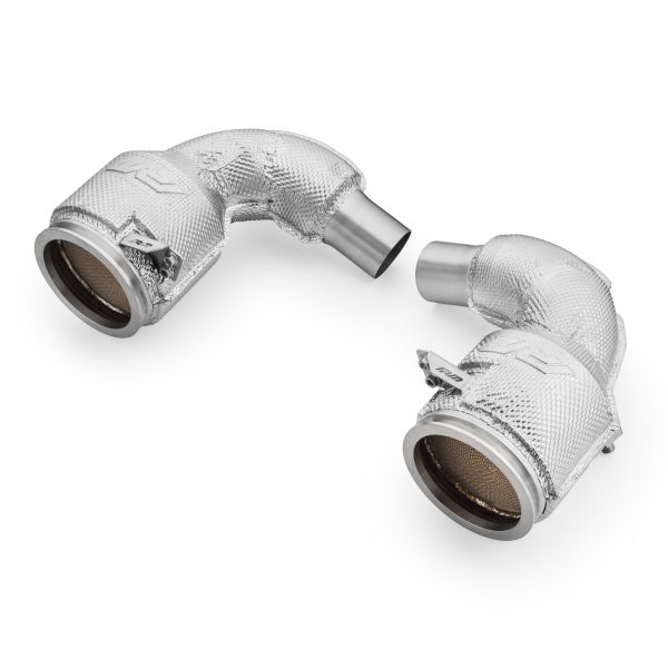 Downpipe Porsche 911 992 Turbo / Turbo S con Catalizzatori 200 Celle e Scudo Termico