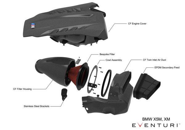 Aspirazione Diretta in Carbonio BMW F95 X5M X6M / G09 XM X5 M60i - Eventuri Carbon Fiber Intake System - immagine 2