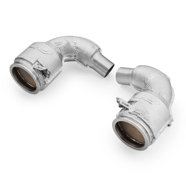 Downpipe Porsche 911 992 Turbo / Turbo S con Catalizzatori 100 Celle e Scudo Termico