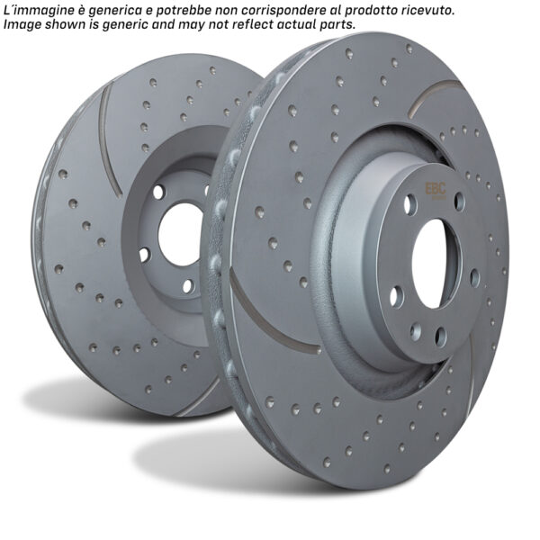 Coppia dischi freno sportivi EBC puntati e baffati Anteriori 305×28 mm 500 595 695 Abarth / Alfa Romeo Mito QV - EBC GD (Grooved Disc) EBC-GD1660