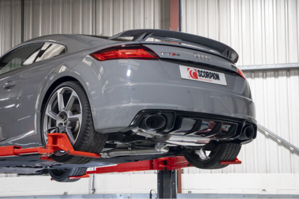 Scarico Sportivo con valvole Audi TTRS 8S MK3 400cv con terminali in carbonio - Scorpion Non Resonated Catback - immagine 3