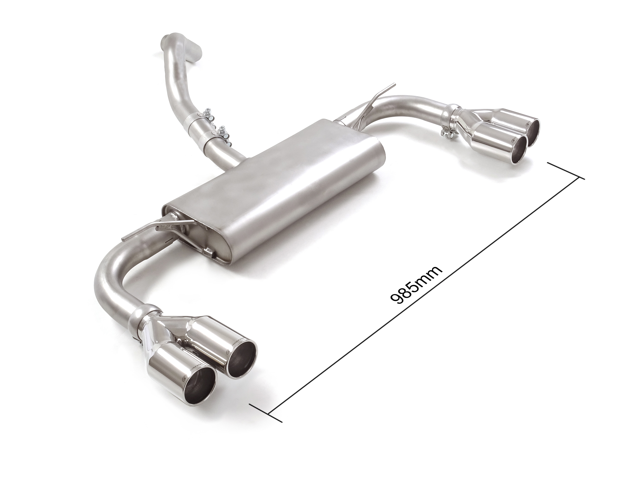 Posteriore inox sdoppiato con terminali rotondi 2 / 2x80 mm sfalsati – Ford Focus Mk4 (typ DEH) 2018>>2026 2018>> – Ragazzon
