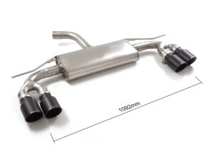 Posteriore inox sdoppiato con terminali rotondi 4 / 102 mm Sport Line sfalsati Black – Audi A3 (typ 8Y 2020>> – Ragazzon