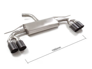 Posteriore inox sdoppiato con terminali rotondi 4 / 100 mm Carbon Shot sfalsati – Audi A3 (typ 8Y 2020>> – Ragazzon