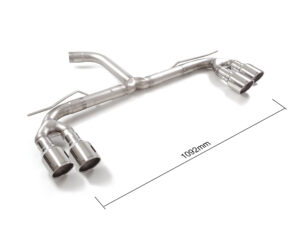 Tubo posteriore Gr. N inox sdoppiato con terminali rotondi 4 / 102 mm Sport Line sfalsati – Audi A3 (typ 8Y 2020>> – Ragazzon