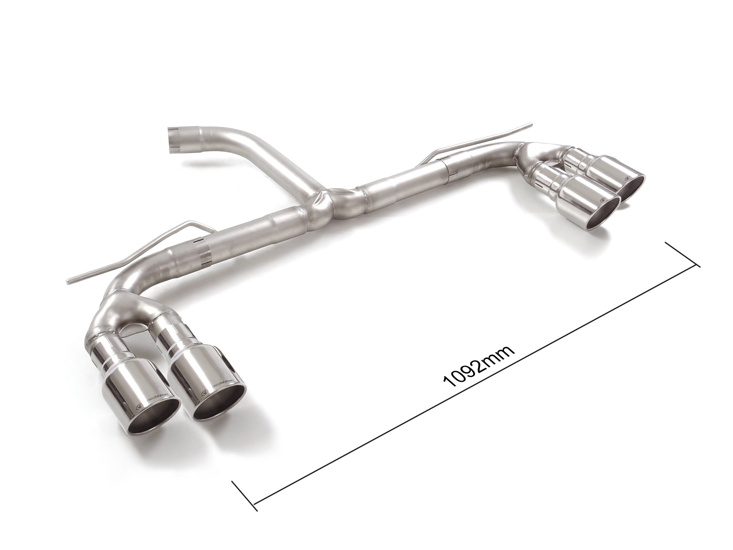 Tubo posteriore Gr. N inox sdoppiato con terminali rotondi 4 / 102 mm Sport Line sfalsati – Audi A3 (typ 8Y 2020>> – Ragazzon