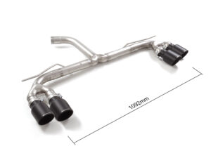 Tubo posteriore Gr. N inox sdoppiato con terminali rotondi 4 / 102 mm Sport Line Black sfalsati – Audi A3 (typ 8Y 2020>> – Ragazzon