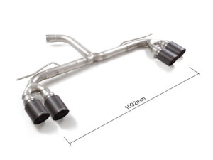 Tubo posteriore Gr. N inox sdoppiato con terminali rotondi 4 / 100 mm Carbon Shot sfalsati – Audi A3 (typ 8Y 2020>> – Ragazzon