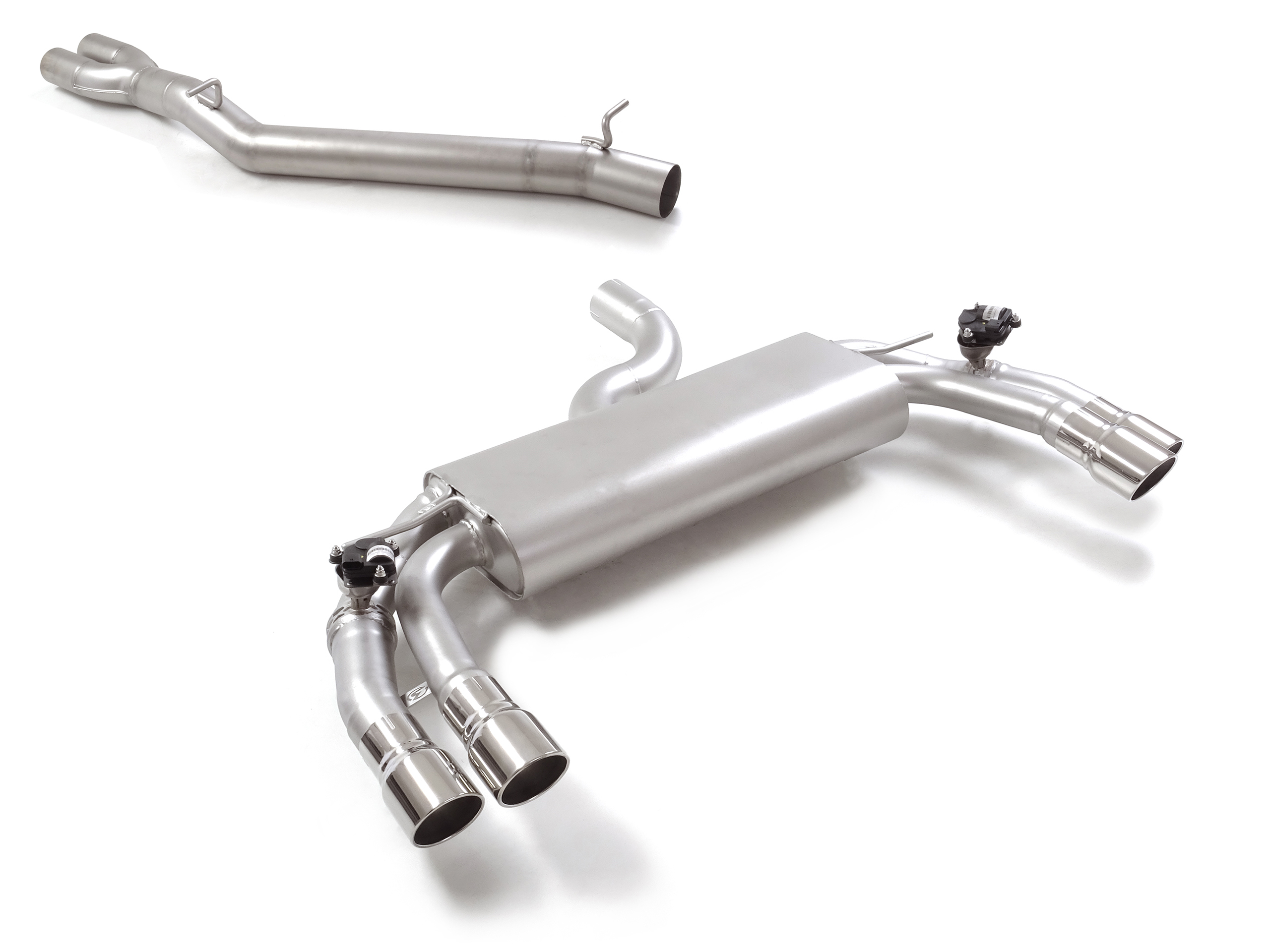 Tubo centrale Gr.N senza silenziatore inox + Posteriore inox sdoppiato con terminali rotondi 2 / 2x90 mm Sport Line sfalsati – Cupra Formentor (KM) 2020>> 2020>> – Ragazzon