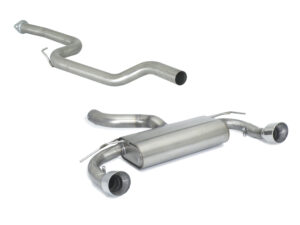Tubo centrale Gr.N senza silenziatore inox + Posteriore inox sdoppiato con terminali rotondi 2 / 108 mm Sport Line – Ford Focus Mk2 (typ DA3) 2005>>2010 2005>> – Ragazzon