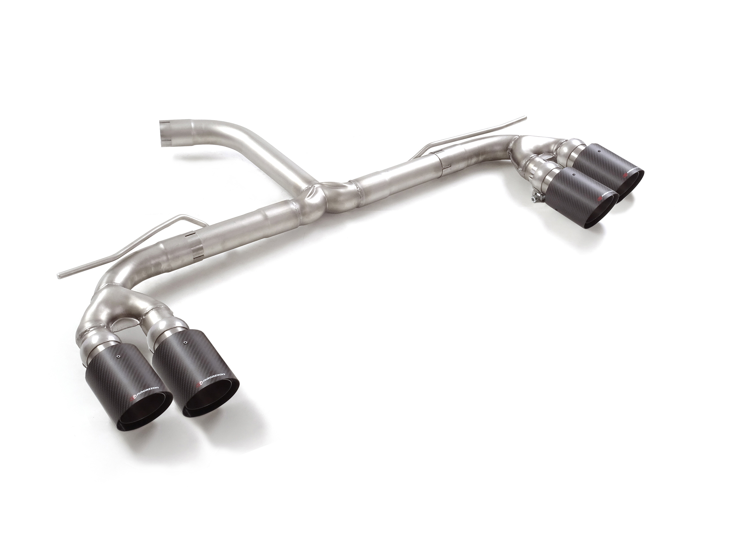 Tubo posteriore Gr. N inox sdoppiato con terminali rotondi 4 / 100 mm Carbon Shot sfalsati – Cupra Formentor (KM) 2020>> 2020>> – Ragazzon