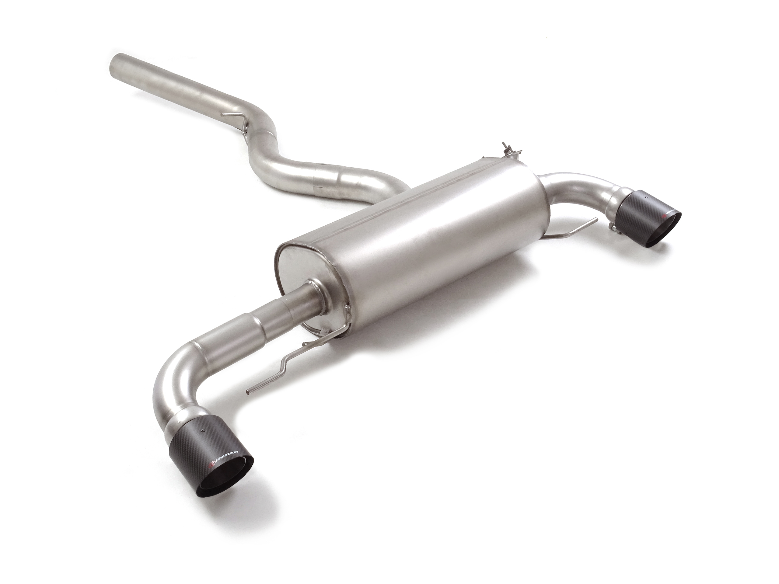 Posteriore inox sdoppiato con terminali rotondi 2 / 100 mm Carbon Shot – BMW G42(Coupè) 2021>> – Ragazzon