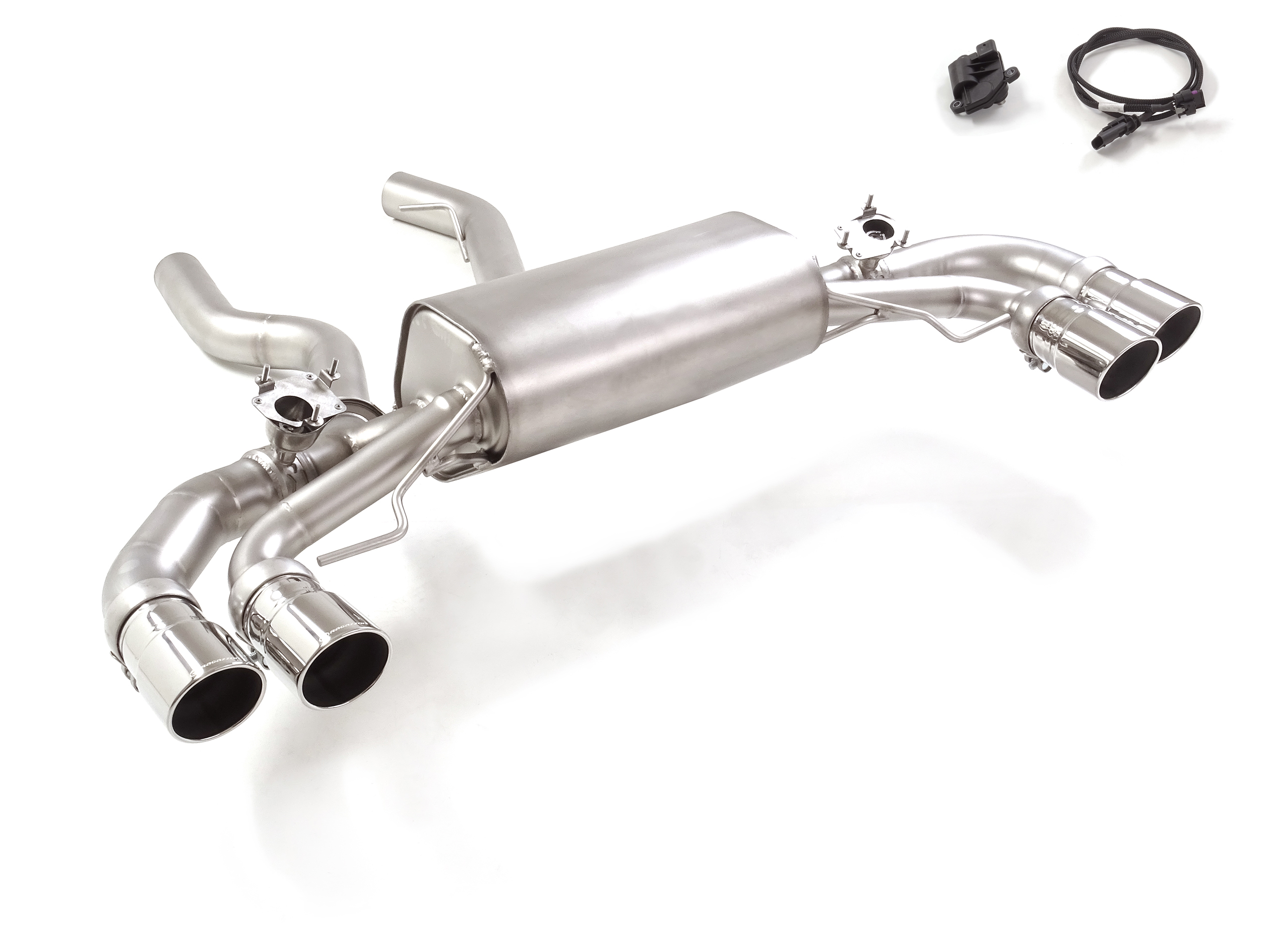 Posteriore inox sdoppiato con terminali rotondi 4 / 90 mm Sport Line sfalsati – BMW G42(Coupè) / M240 2021>> – Ragazzon