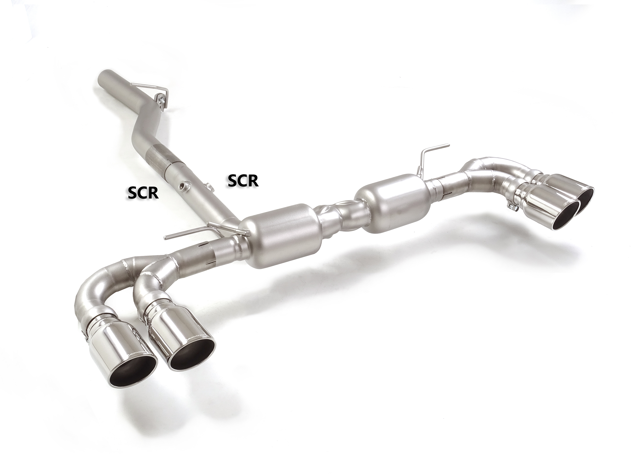 Posteriore inox sdoppiato con terminali rotondi 4 / 102 mm Sport Line – Alfa Romeo Giulia(952) 2016>> 2016>> – Ragazzon