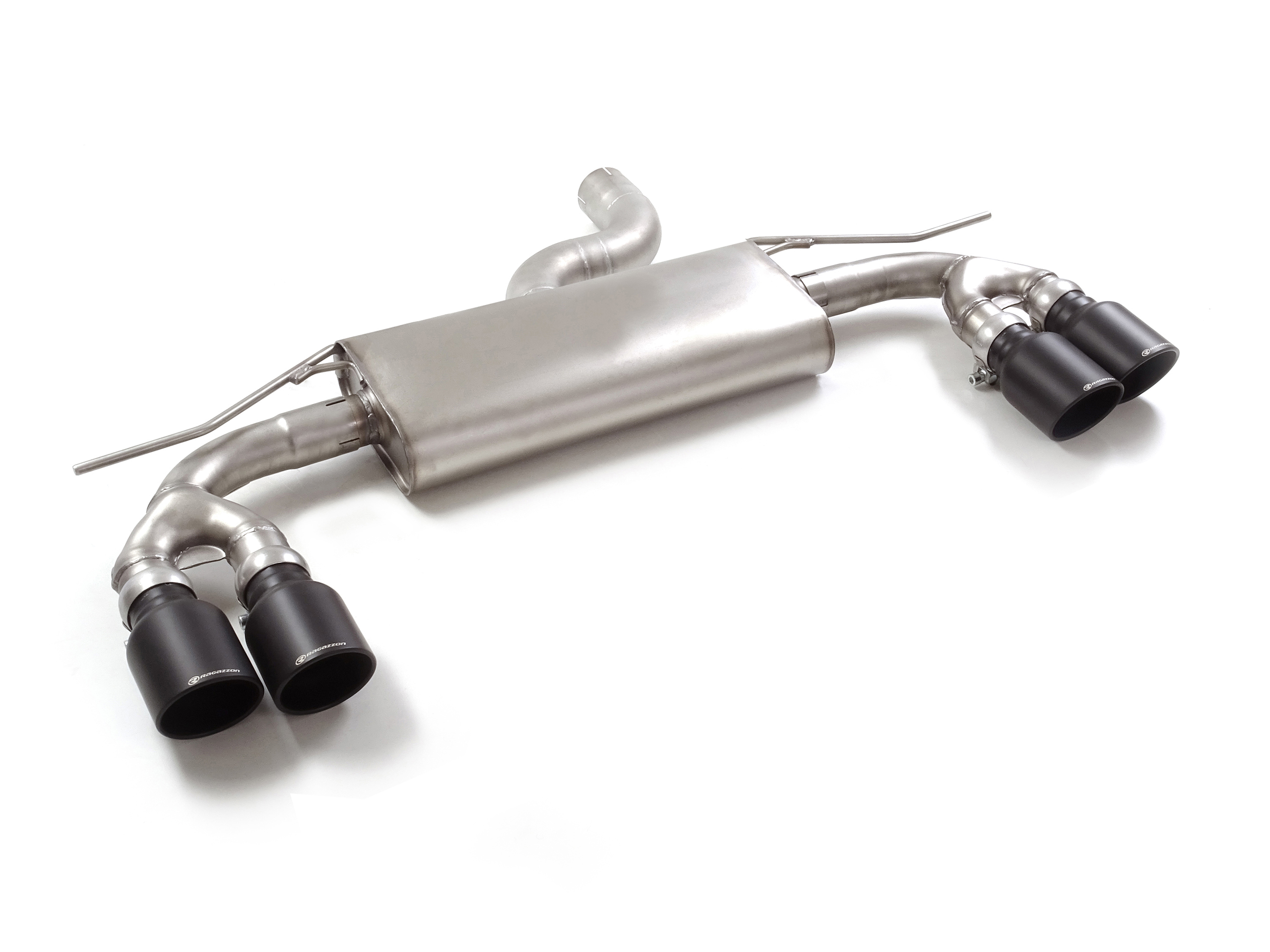 Posteriore inox sdoppiato con terminali rotondi 4 / 102 mm Sport Line Black – Audi A3 (typ 8Y 2020>> – Ragazzon