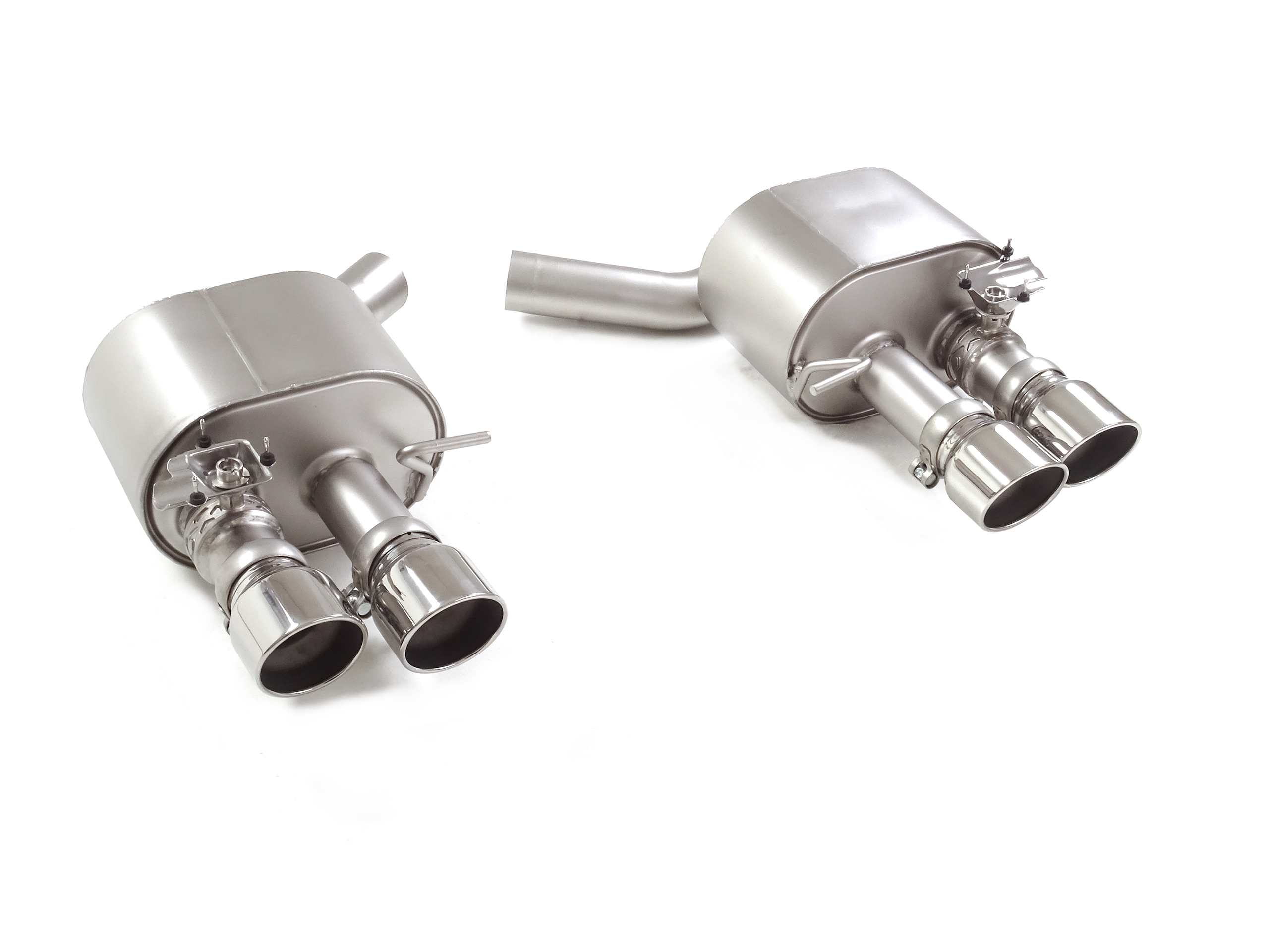 Posteriore inox sdoppiato con terminali rotondi 4 / 102 mm Sport Line sfalsati – Audi S5 (typ FU) 2024>> 2024>> – Ragazzon