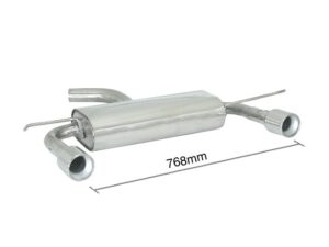 Posteriore inox sdoppiato con terminali rotondi 2 / 90 mm - Necessita modifica paraurti originale – Audi A3 (typ 8P) 2003>>2013 2003>> – Ragazzon