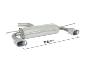 Posteriore inox sdoppiato con terminali ovali 2 / 128x80 mm - Necessita modifica paraurti originale – Seat Leon Mk2 (1P) 2005>>2012 2005>> – Ragazzon