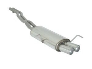 Tubo centrale Gr. N senza silenziatore + Posteriore con terminali rotondi 2x80 mm Racing sfalsati inox – BMW E46 1998>> – Ragazzon