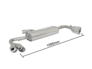 Posteriore inox sdoppiato con terminali rotondi 2 / 2x80 mm Sport Line sfalsati - Necessita modifica paraurti originale – Audi TT (typ 8J) 2006>>2014 2006>> – Ragazzon