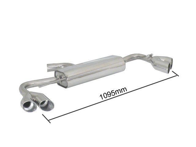Posteriore inox sdoppiato con terminali rotondi 2 / 2x80 mm Sport Line sfalsati - Necessita modifica paraurti originale – Audi TT (typ 8J) 2006>>2014 2006>> – Ragazzon