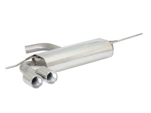 Posteriore inox con terminali rotondi 2x80 mm sfalsati – Volkswagen Golf Mk6 (typ 1K) 2008>> – Ragazzon
