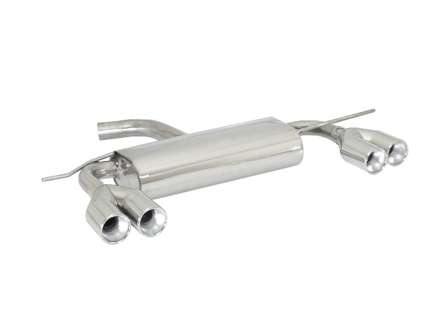 Posteriore inox sdoppiato con terminali rotondi 2 / 2x80 mm sfalsati - Necessita modifica paraurti originale – Volkswagen Golf Mk6 (typ 1K) 2008>> – Ragazzon