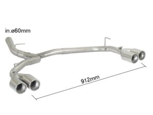 Tubo posteriore inox sdoppiato con terminali rotondi 2 / 2x80 mm sfalsati – BMW E81 / E82 / E87... 2004>> – Ragazzon