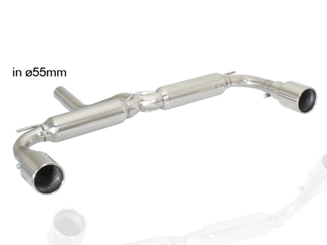 Posteriore inox sdoppiato con terminali rotondi 2 / 102 mm - Necessita modifica paraurti originale oppure sottoparaurti "Cooper S" – Mini R60 2010>> – Ragazzon