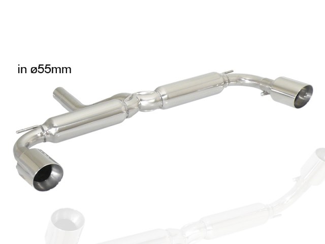 Posteriore inox sdoppiato con terminali rotondi 2 / 102 mm Sport Line - Necessita modifica paraurti originale oppure sottoparaurti "Cooper S" – Mini R60 2010>> – Ragazzon
