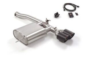 Posteriore inox con terminali rotondi 2x100 mm Carbon Shot – Mini F56 2014>> – Ragazzon