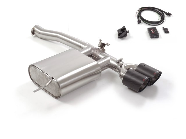 Posteriore inox con terminali rotondi 2x100 mm Carbon Shot – Mini F56 2014>> – Ragazzon
