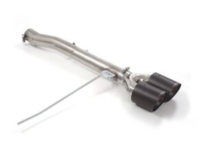 Tubo posteriore Gr. N inox con terminali rotondi 2x100 mm Carbon Shot – Mini F56 2014>> – Ragazzon