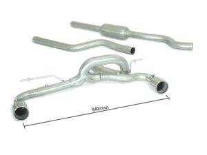 Centrale inox + Tubo posteriore inox sdoppiato con terminali rotondi 2 / 90 mm – BMW F20 / F21 / N47 / B47 2011>> – Ragazzon
