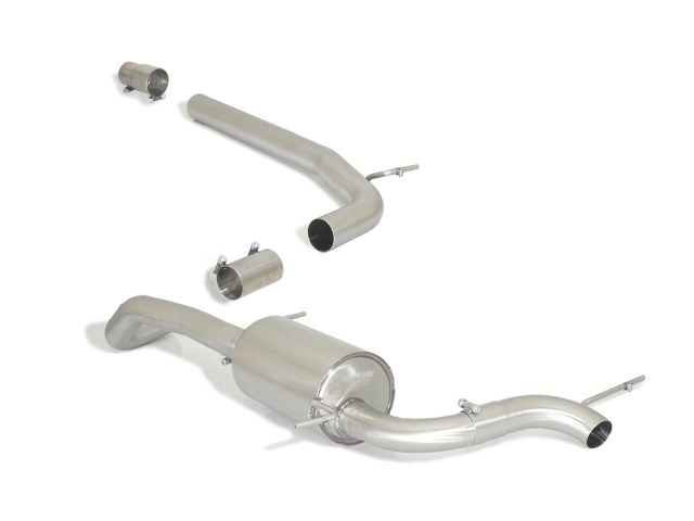 Tubo centrale Gr.N senza silenziatore inox + Posteriore inox con terminale rotondo centrale 63,5 mm – Seat Ibiza Mk4 (6P) 2015>>2017 2015>> – Ragazzon