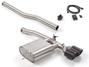 Posteriore inox con terminali rotondi centrali 2 / 100 mm Carbon Shot – Mini F56 2014>> – Ragazzon