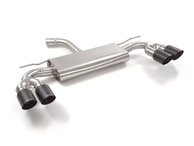 Posteriore inox sdoppiato con terminali rotondi 4 / 90 mm Carbon Shot sfalsati – Audi A3 (typ 8V/8VA) 2012>>2020 2012>> – Ragazzon
