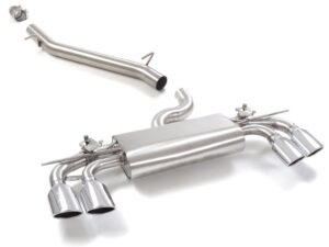 Tubo centrale Gr.N senza silenziatore inox + Posteriore inox sdoppiato con terminali ovali 4 / 108x70 mm – Audi S3 (typ 8V) 2013>>2020 2013>> – Ragazzon