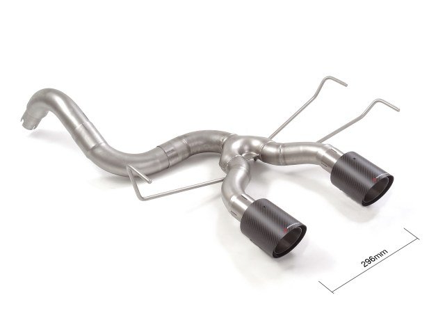 Tubo posteriore Gr. N inox con terminali rotondi centrali 2 / 100 mm Carbon Shot – Abarth 500 / 595 (typ 312) 2008>> 2008>> – Ragazzon