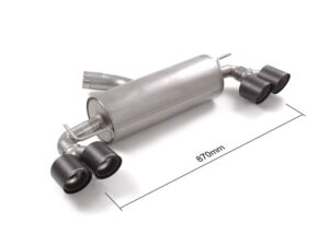 Posteriore inox sdoppiato con terminali rotondi 4 / 100 mm Carbon Shot sfalsati – Toyota Yaris GR 2020>> 2020>> – Ragazzon