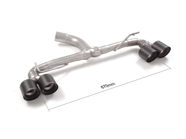 Tubo posteriore Gr. N inox sdoppiato con terminali rotondi 4 / 100 mm Carbon Shot sfalsati – Toyota Yaris GR 2020>> 2020>> – Ragazzon