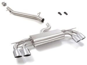 Tubo centrale Gr.N senza silenziatore inox + Posteriore inox sdoppiato con terminali ovali 4 / 108x70 mm – Audi S3 (typ 8V) 2013>>2020 2013>> – Ragazzon