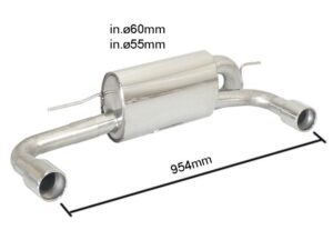 Posteriore inox sdoppiato con terminali rotondi 90 mm - Necessita modifica paraurti originale – BMW F20 / F21 / N47 / B47 2011>> – Ragazzon