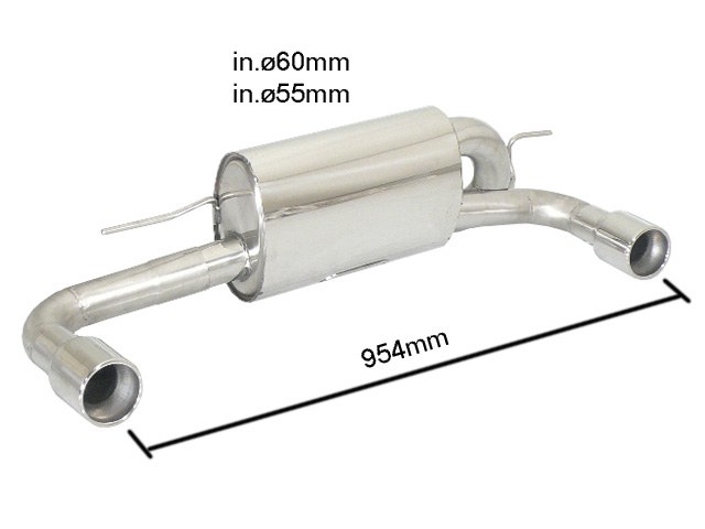 Posteriore inox sdoppiato con terminali rotondi 90 mm - Necessita modifica paraurti originale – BMW F20 / F21 / N47 / B47 2011>> – Ragazzon