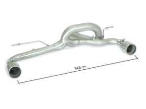 Tubo posteriore Gr. N inox sdoppiato con terminali rotondi 2 / 90 mm – BMW F20 / F21 / N47 / B47 2011>> – Ragazzon