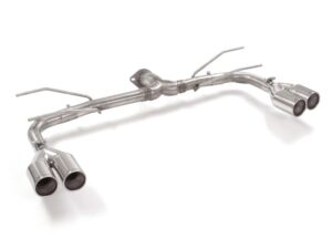 Tubo posteriore Gr. N inox sdoppiato con terminali rotondi 2 / 2x80 mm sfalsati – Abarth 124 Spider (cambio manuale) 2016>>2020 2016>> – Ragazzon