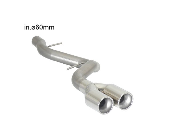 Tubo posteriore inox con terminali rotondi 2x80 mm sfalsati – BMW E81 / E82 / E87... 2004>> – Ragazzon
