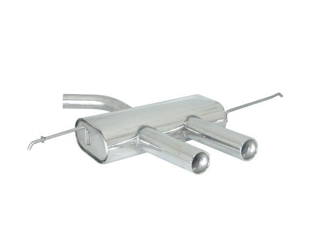 Posteriore inox con terminali centrali 2 / 90 mm - Necessita modifica paraurti originale - Paraurti modello R32 – Volkswagen Golf Mk5 (typ 1K) 2003>> – Ragazzon